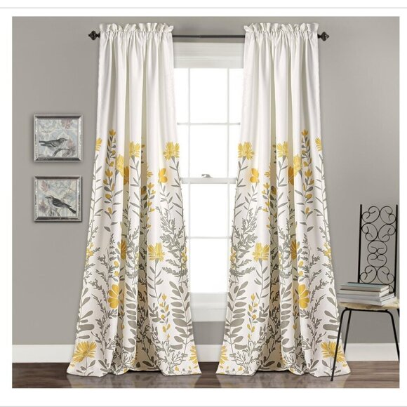 Lush Decor Other - Lush Decor Half Moon Aprile Yellow Insulated Window Two Curtain Panels 52"x84"